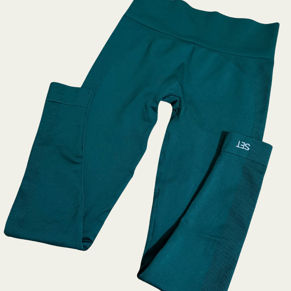 SET ACTIVE Sculptflex Power High Rise Leggings size Medium Teal‎ Green Revolve